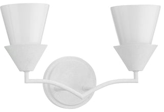 Pinellas Collection Two-Light Contemporary Vanity Light, White Plaster