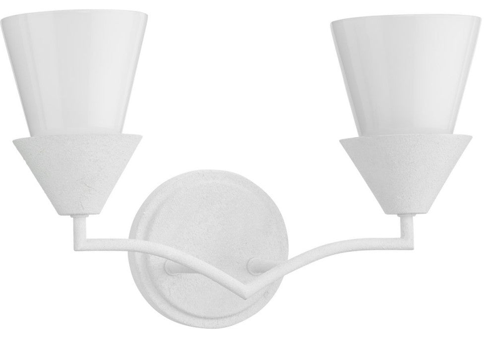 Pinellas Collection Two-Light Contemporary Vanity Light, White Plaster
