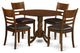 5 Pc Dinette Table With 2Drop-Leaf And 4 Leather Kitchen Chairs