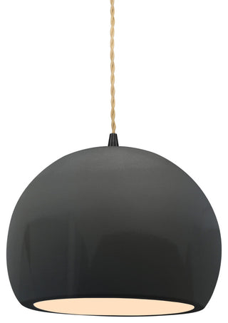 Radiance Small Globe 1-Pendant, Gloss Gray/Matte Black/Beige Twisted, LED