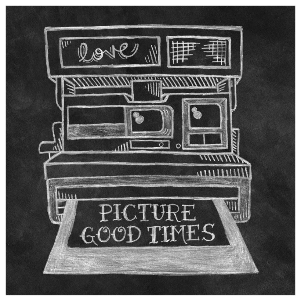 "Retro Polaroid Chalk" Digital Paper Print by Mary Urban, 42"x42"