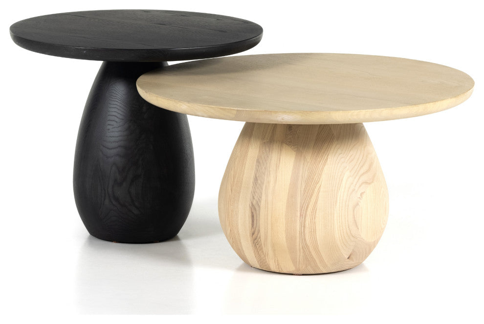 Merla Wood End Table, Tall, Black Wash Ash