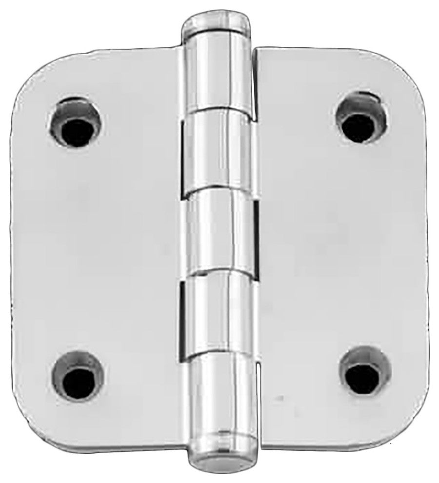 Cabinet Hinge Chrome Brass 2" Radius Coin Tip |