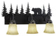 Bryce Bronze Rustic Bathroom Wall Fixture, Bear, 3-Light