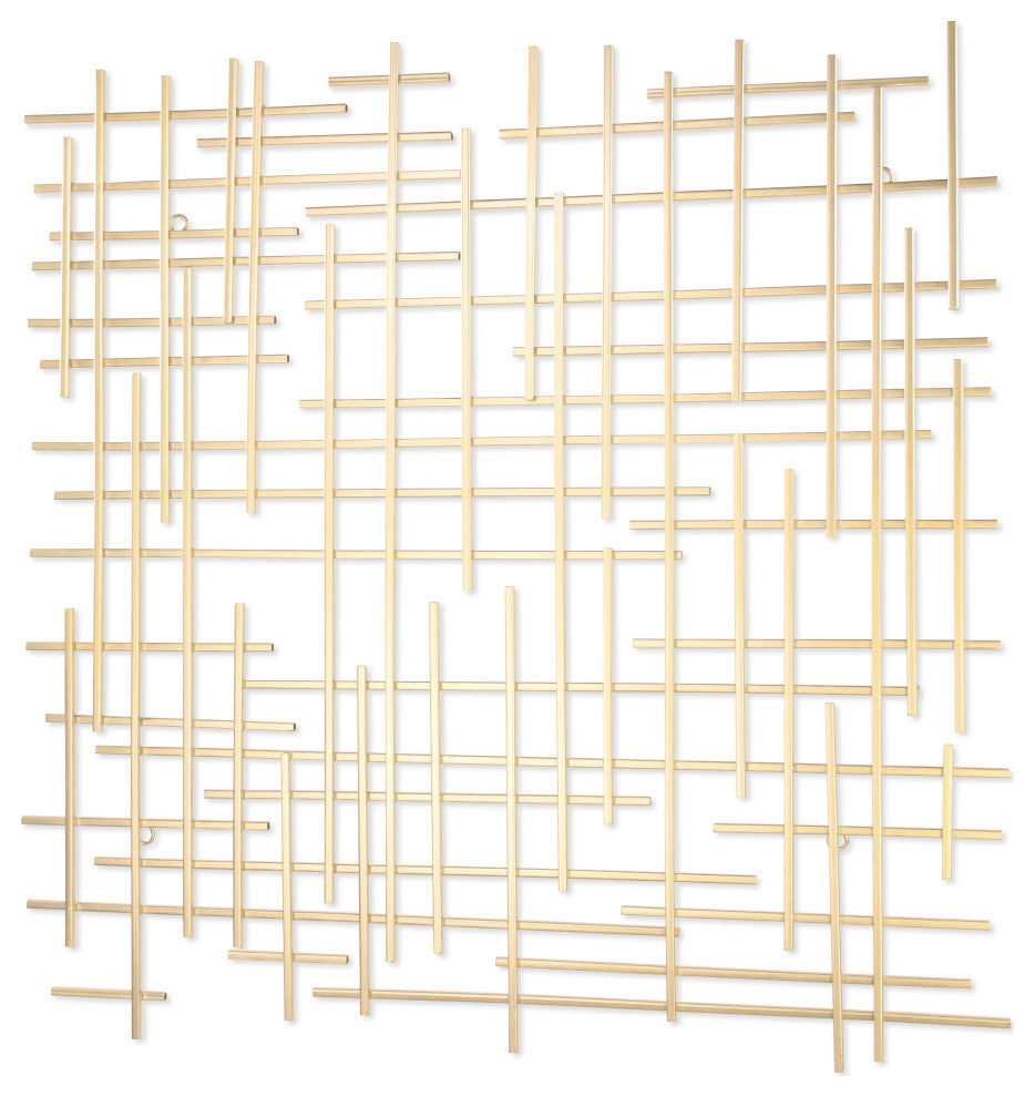 Iquara Small Gold Square Metal Wall Art