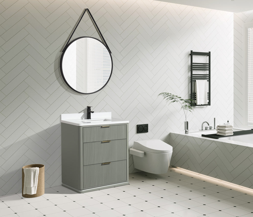 Ari Kitchen and Bath Aria 30" Freestanding Bathroom Vanity Sage