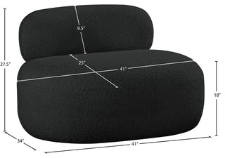Venti Black Boucle Fabric Upholstered Set, Black, Chair