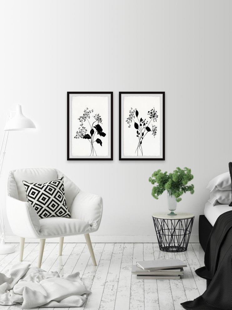 Flower and Buds Diptych, Set of 2, 12x18 Panels
