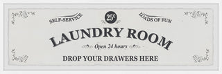 "Self-Service Laundry Room" Framed Painting Print, 45x15