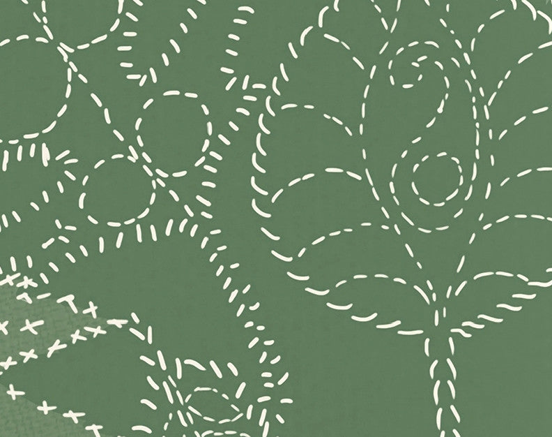 Dotted Leaves Floral Print Hand Towel, Green