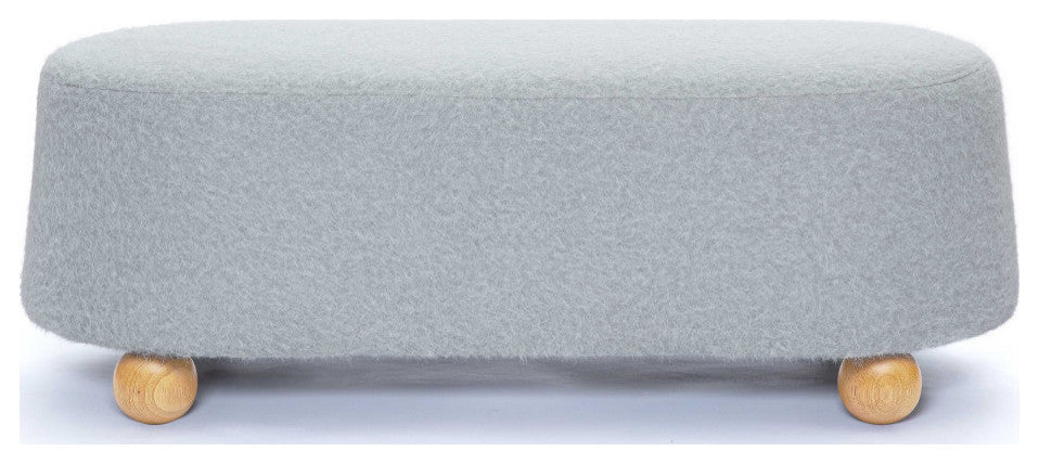Jaine Large Ottoman, Gray Loose Mohair