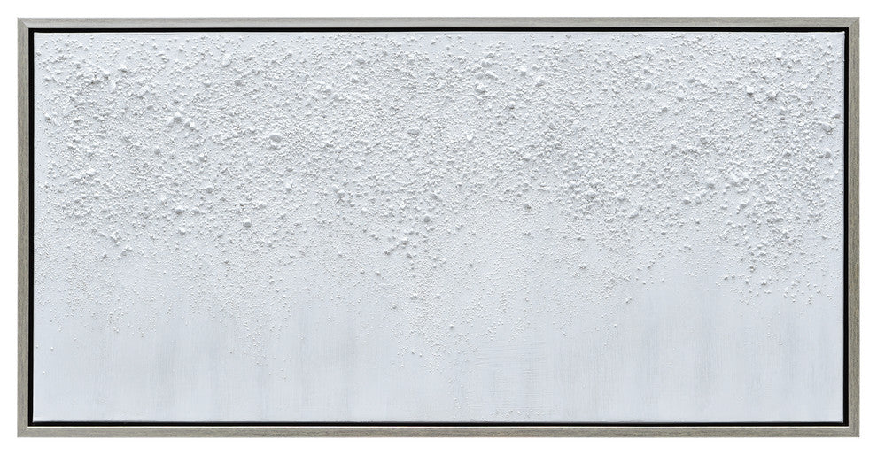 White Snow B Textured Metallic Hand Painted Wall Art Framed Canvas