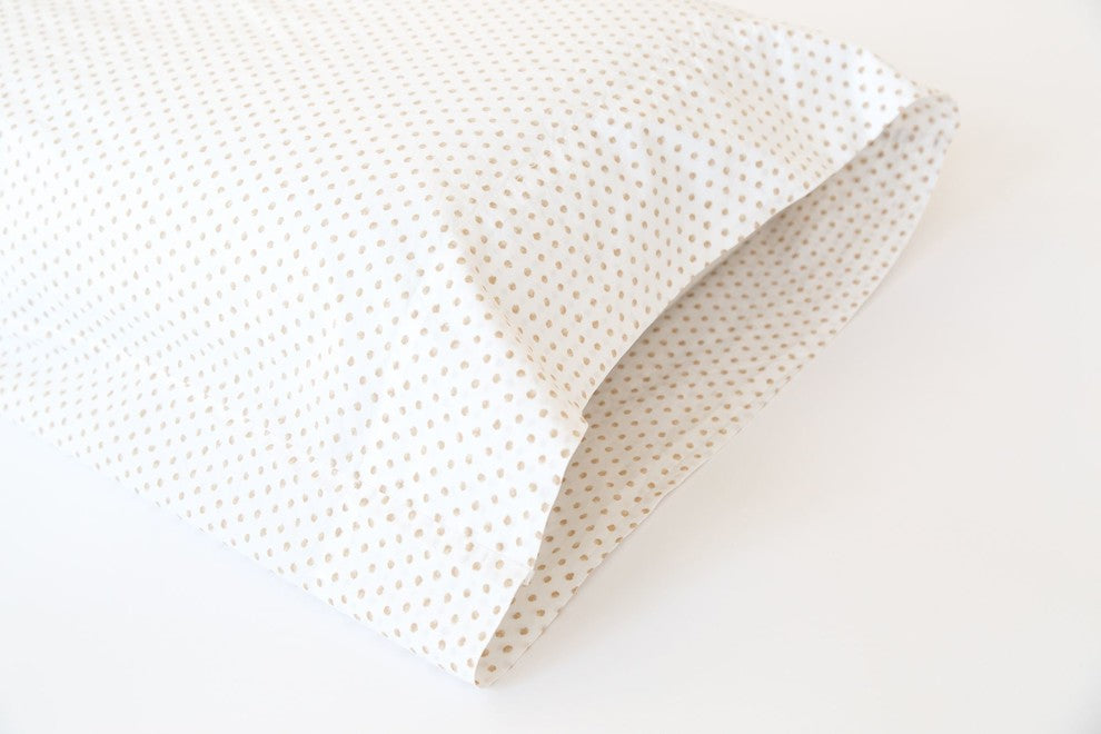 Tan Dots Solid Sheet Set, Twin Extra Long