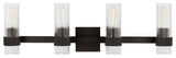 Geneva 4-Light Indoor Bath Vanity Wall Sconce, Aged Iron