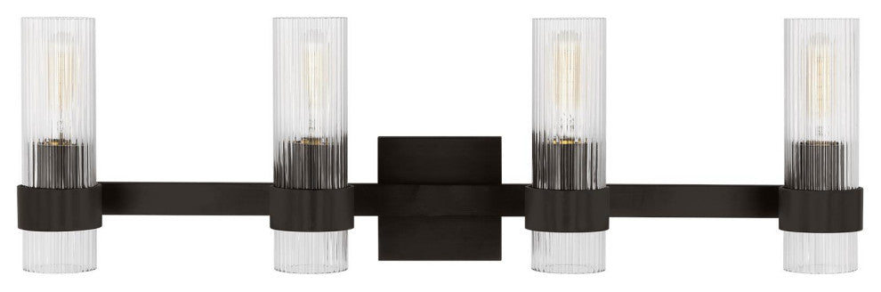Geneva 4-Light Indoor Bath Vanity Wall Sconce, Aged Iron
