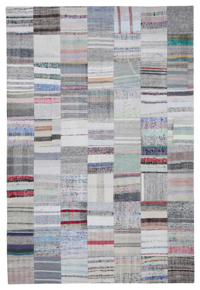 Rug N Carpet - Handmade Oriental 6' 7'' x 9' 9'' Unique Patchwork Kilim Rug