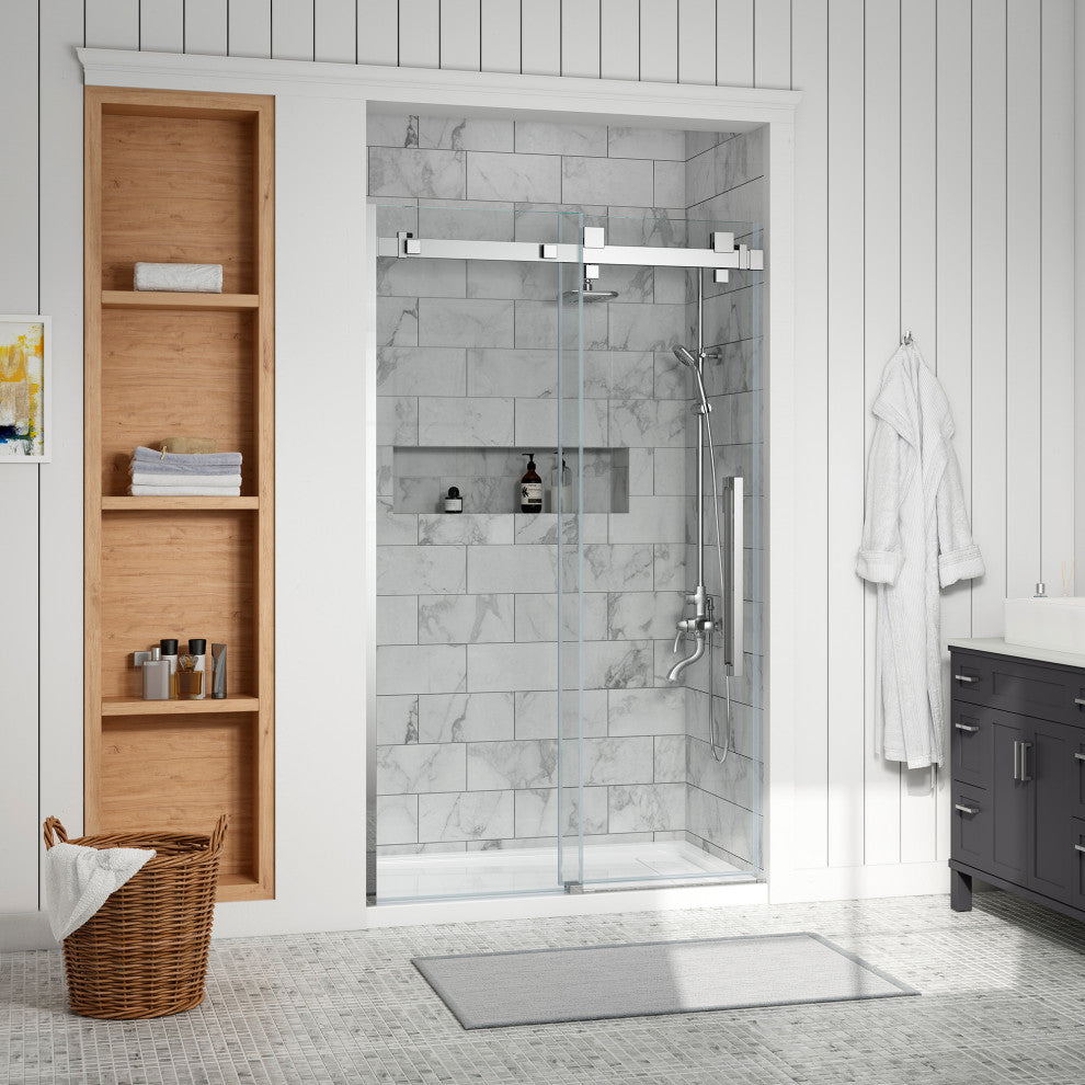 Ove Decors Chester 48x36" 10 mm Alcove Shower Set With Base, Chrome