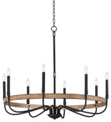 Maxim 14448 Franklin 8 Light 36"W Taper Candle Chandelier - Driftwood / Black