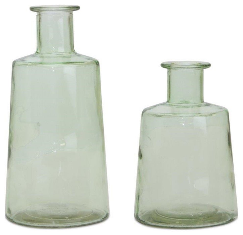 Bottle, 2-Piece Set, 7"H, 9.5"H Glass