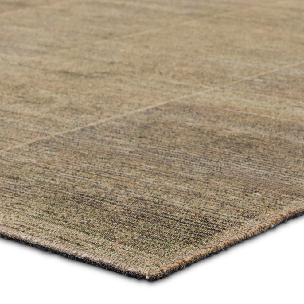 Label J Saith EDA06 Striped Green Area Rug, 4'x6'