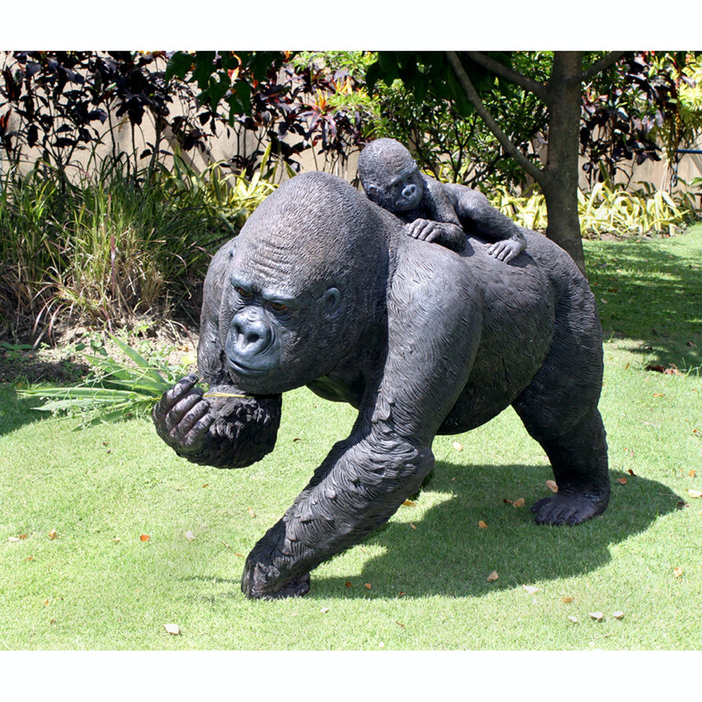 Lowland Gorillas Mother and Child Great Ape Statue