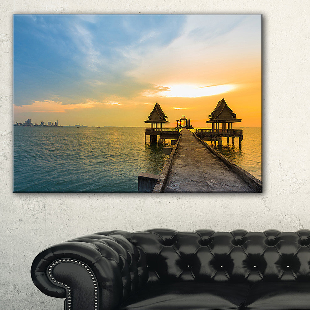 "Walking Path To Temple in The" Canvas Wall Artwork, 40"x20"