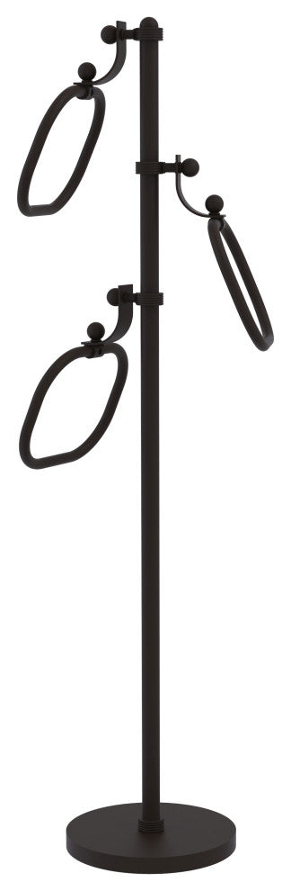 Towel Stand with 9" Oval Towel Rings, Oil Rubbed Bronze