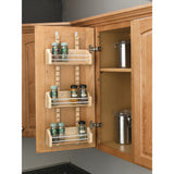 Wood Wall Cabinet Adjustable Spice Rack, 10.13"