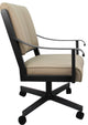 Leather Memphis Dining Caster Chair Swivel Tilt with Wheels, Tan Leather on Gray