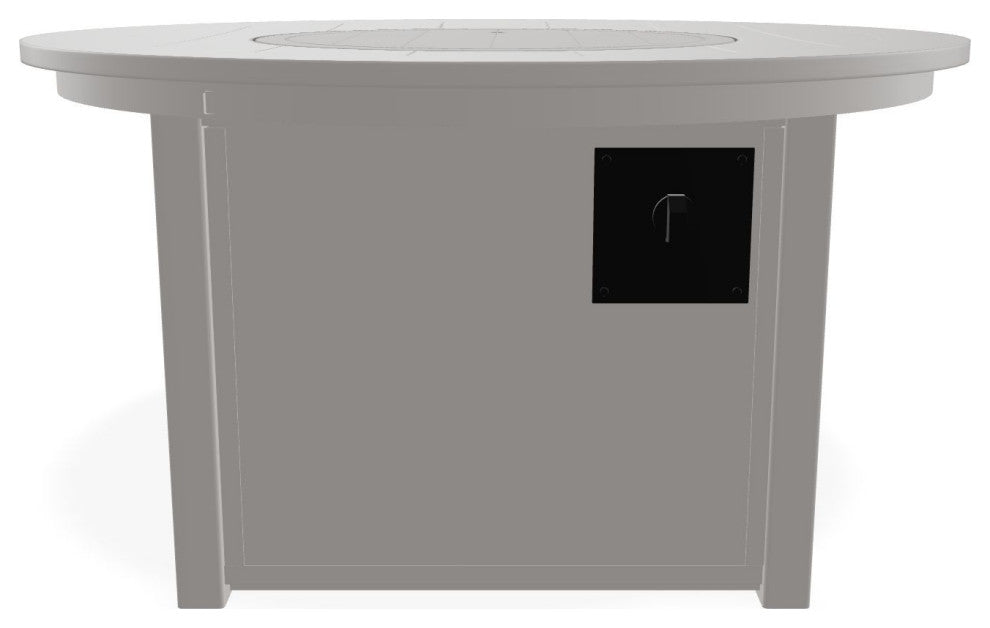 42" Marine Grade Fire Table with Propane Shelf, Warm Gray/Warm Gray