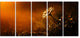 White Wild Flower at Sunset After Rain, Floral Canvas Print, 60"x28", 5 Panels