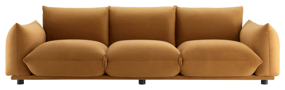 Copious Performance Velvet Sofa Cognac