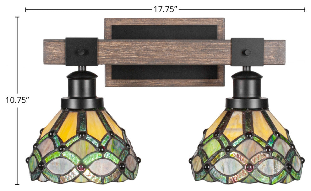 Tacoma 2-Light Bath Bar, Grand Merlot Art