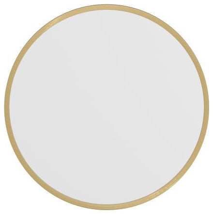 Julianne Round Metal Framed Wall Mirror, Gold, 20"
