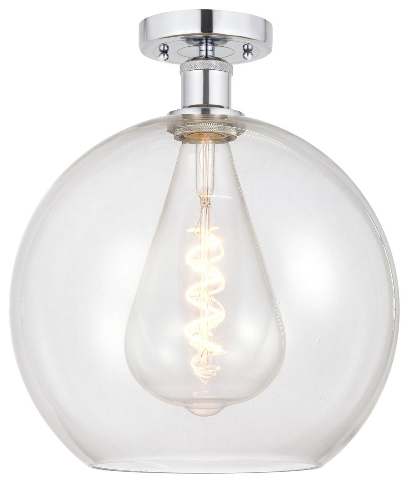 Innovations 616-1F-PC-G122-12 1 Light Semi-Flush Mount, Polished Chrome