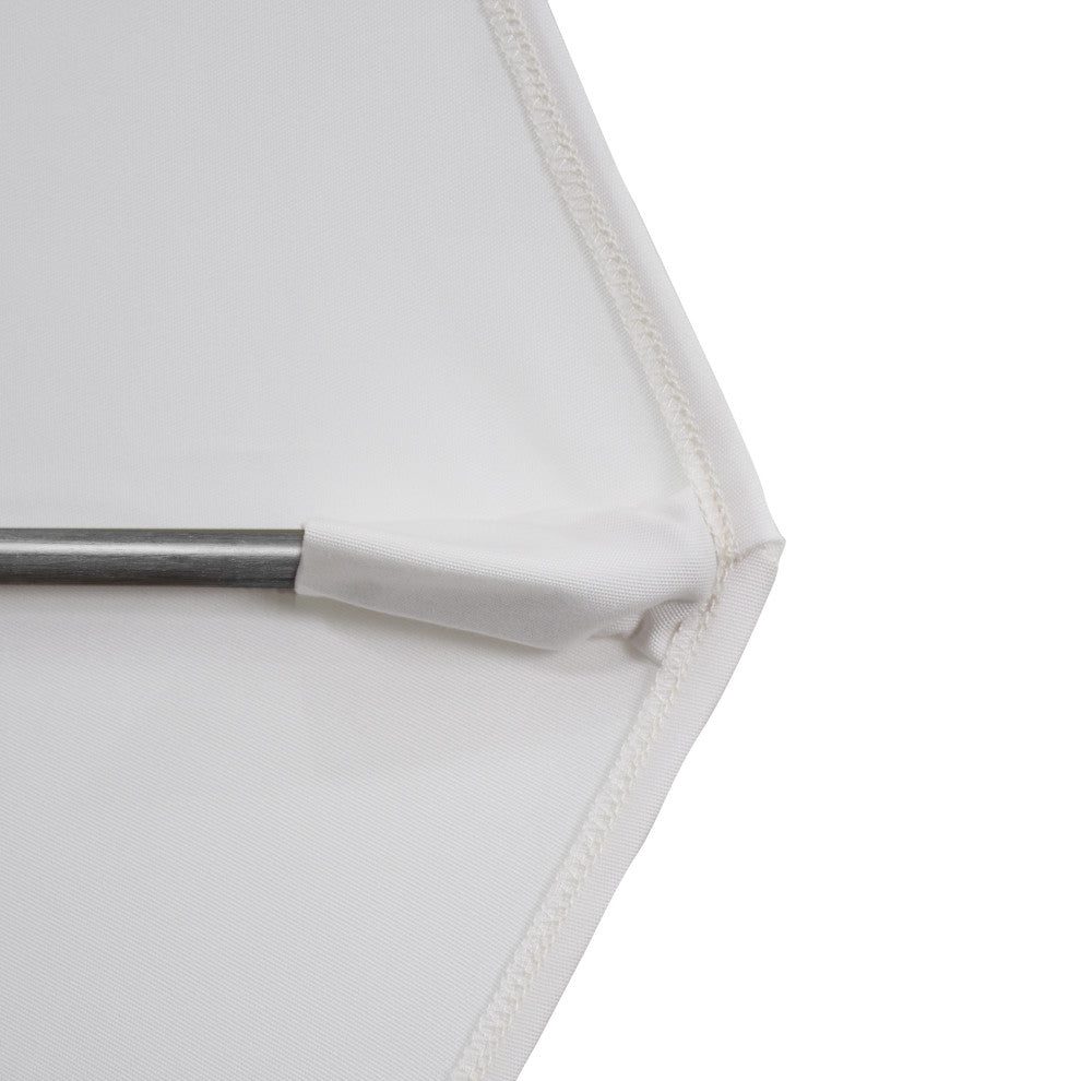 11' Grey Collar Tilt Lift Fiberglass Rib Aluminum Umbrella, Olefin, Straw