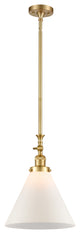 X-Large Cone 1 Light Mini Pendant, Satin Gold, Matte White