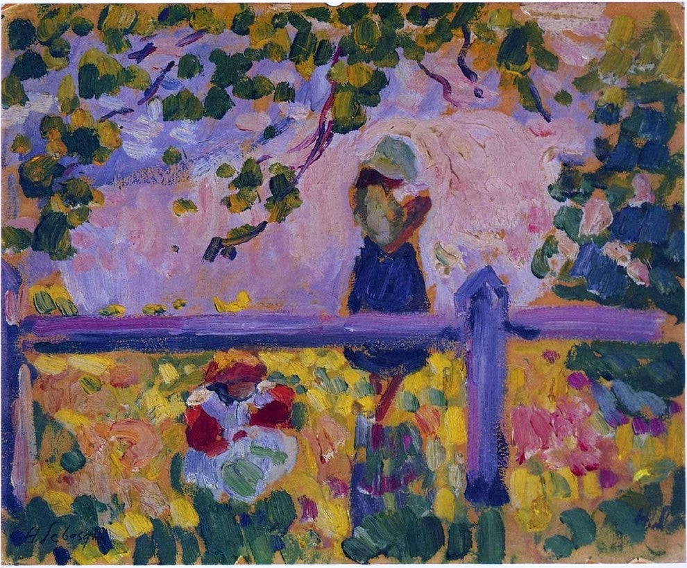 Henri Lebasque Girls in the Garden, 20"x25" Wall Decal Print