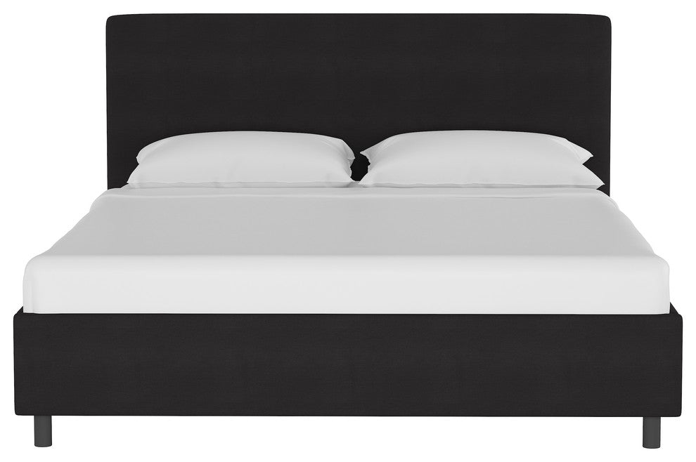 Browder Upholstered Platform Bed, Twill Black, California King