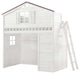 Acme Tree House Twin Loft Bed Pink and White Finish
