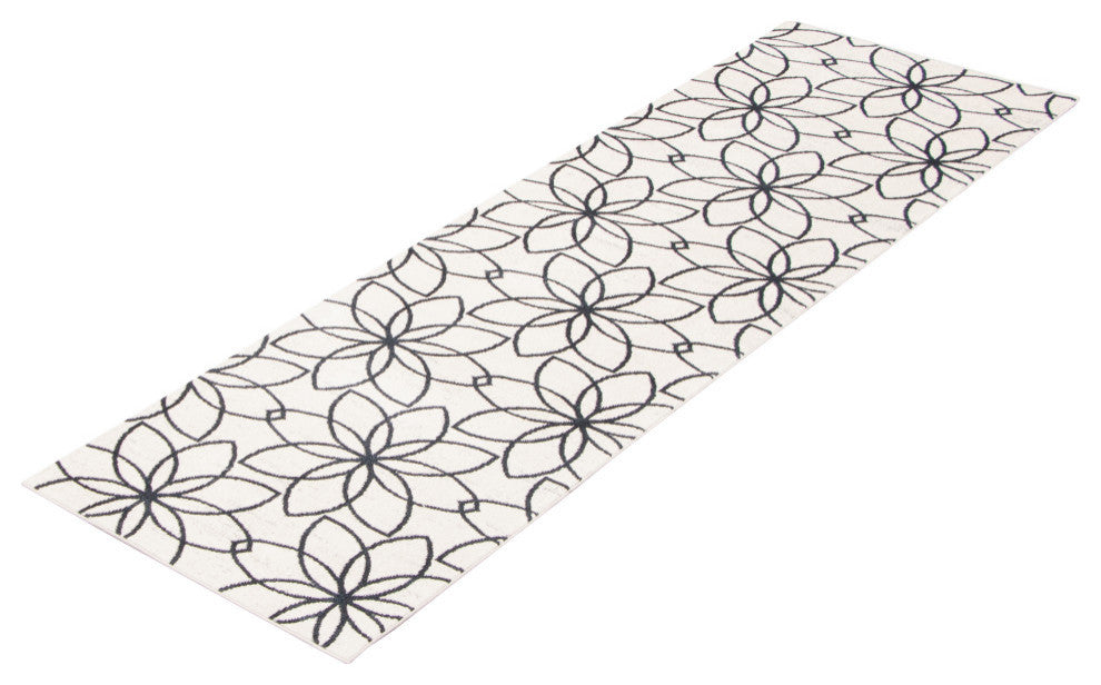 Aqua Terali Area Rug, Ivory, 2'6"x8'