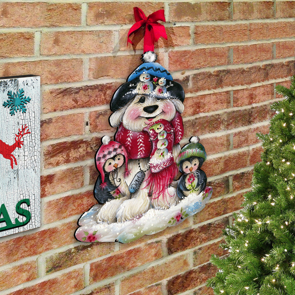 Dog And Penguin Door Hanger