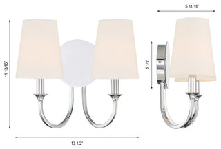 Payton 2 Light Polished Chrome Wall Mount