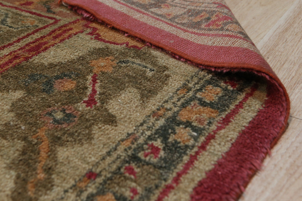 Red Traditional All Over Oushak Area Rug