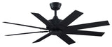 Levon 52" Ceiling Fan Black/Black Blades
