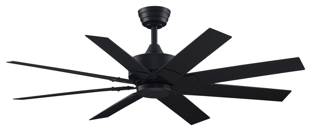 Levon 52" Ceiling Fan Black/Black Blades