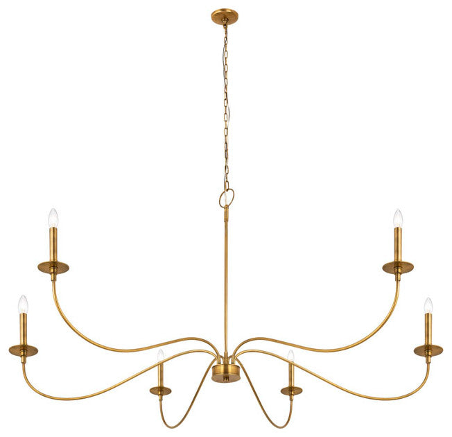 Z-Lite 2301-63 Arrington 6 Light 63"W Taper Candle Style - Matte Black