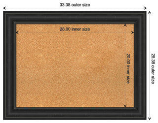 Framed Natural Cork Board, 33x25, Shipwreck Black Framed Organization Boards