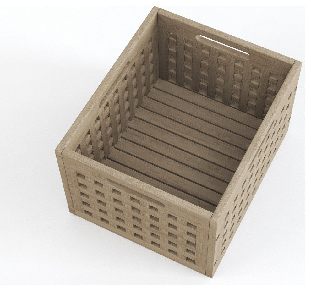 10" Grate-Mist Large Size Teak Storage Bin