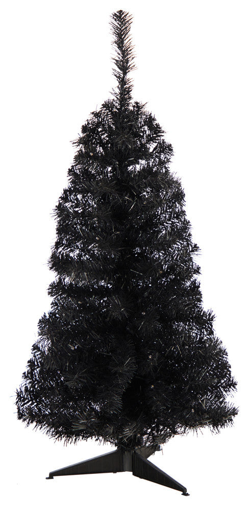 3' Black Artificial Christmas Tree With 50 LED Lights and 118 Bendable Branches